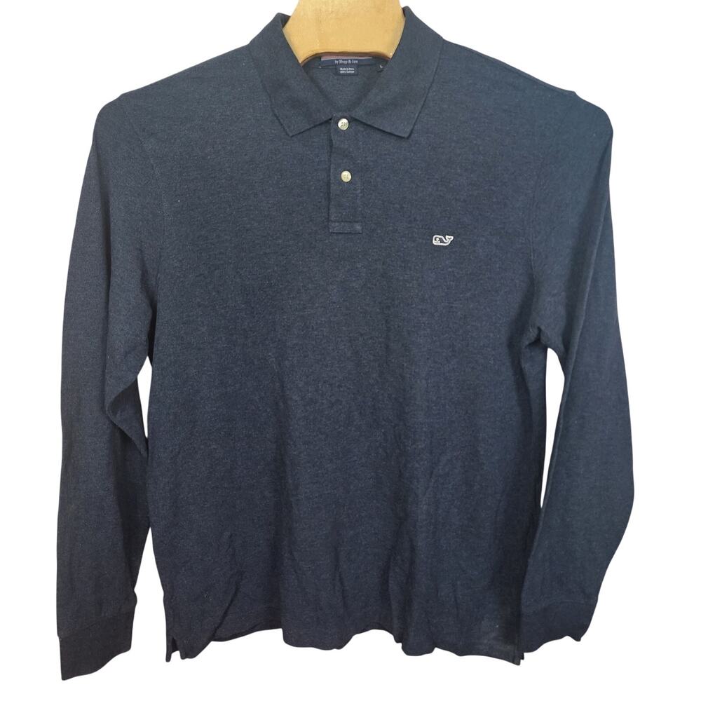 Men's Vineyard Vines Shep & Ian Long sleeve 2 button polo shirt Large L